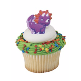 dino paars - cupcake topper/ring